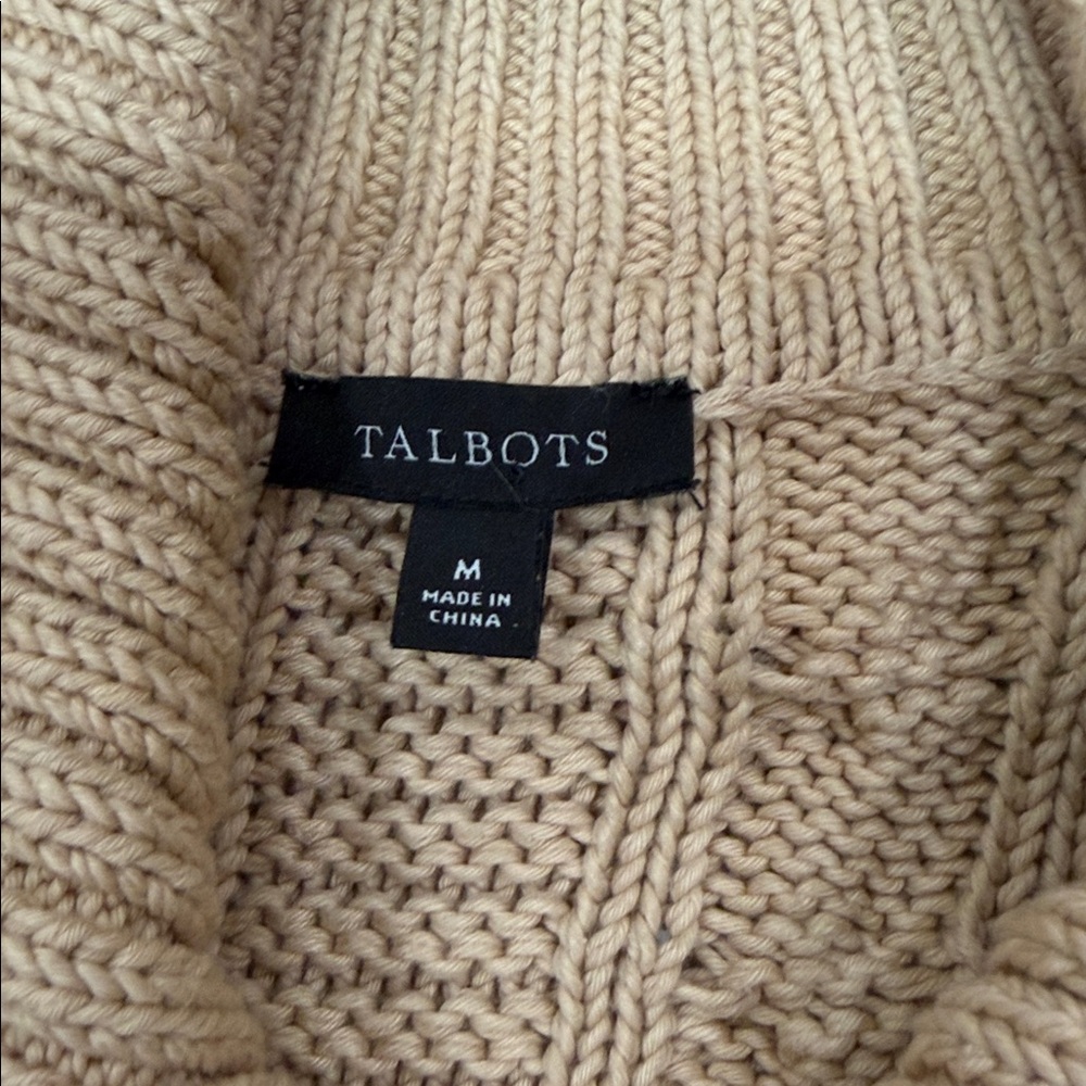 Talbots Cable Knit Sweater With Toggle Buttons Si… - image 3